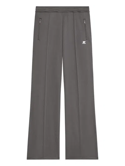 Courrèges Zip Logo Track Pants In Gray