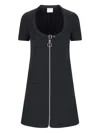 Courrèges Knee Length Dress Patch Pockets In Black