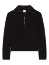 Courrèges Crewneck Wool Sweater V-neck In Black