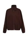 Courrèges Brown Buckle Zipped Bomber Jacket In Brown
