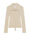 Courrèges Zip-up Cardigan In Nude