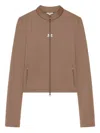 Courrèges Zip-up Cropped Jacket In Brown