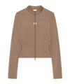 Courrèges Zip-up Cropped Jacket In Brown