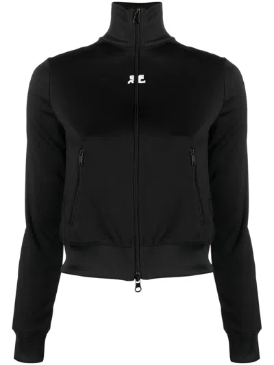 Courrèges Zip-up Fitted Jacket In Black