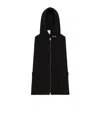 Courrèges Zip-up Hooded Vest In Black