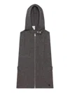 Courrèges Zip-up Hooded Vest In Gray