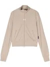 Courrèges Zip-up Interlock Track Jacket In Beige