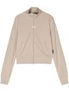 Courrèges Zip-up Interlock Track Jacket In Beige