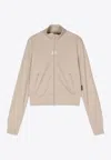 Courrèges Zip-up Interlock Track Jacket In Brown