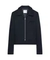 Courrèges Collared Jacket Zip-fastening Side Pockets In Black