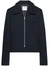 Courrèges Collared Jacket Zip-fastening Side Pockets In Blue