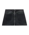 Courrèges Zip-up Leather Miniskirt In Black