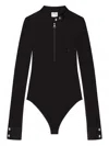 Courrèges Zip-up Long-sleeve Bodysuit In Black