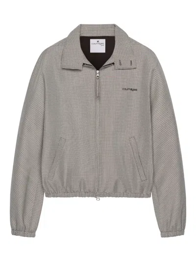 Courrèges Houndstooth Casual Jacket In Brown