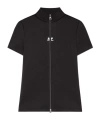 Courrèges Zip-up Short-sleeve Top In Black