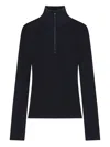 Courrèges Merino Wool Zip Mock Neck Sweater In Multi
