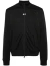 Courrèges Logo-patches Zip-up Sweatshirt In 黑色