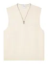 Courrèges Zipped V-neck Vest In White