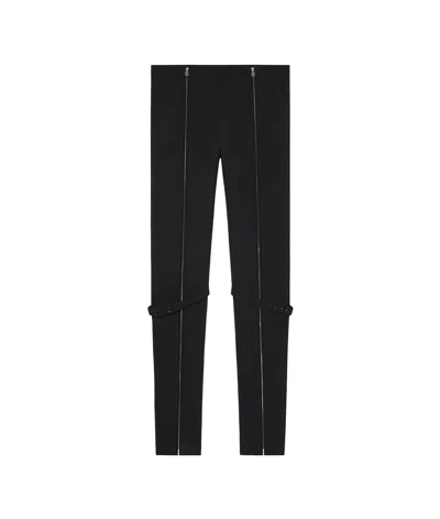 Courrèges Zip Wool Blend Pants In Black