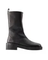 Courrèges Courreges Black Leather Ankle Boots In Black