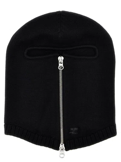 Courrèges Courreges 'zipped Wool' Balaclava In Black