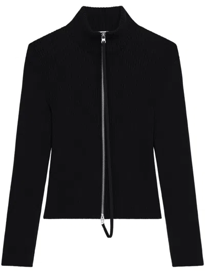 Courrèges Zipped Cardigan In Black