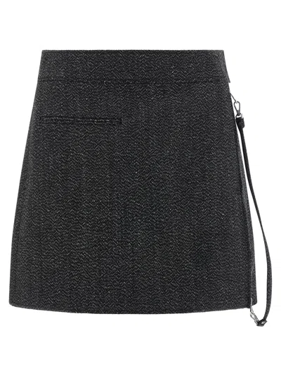 Courrèges Courreges 'zipped Caviar Mini' Skirt