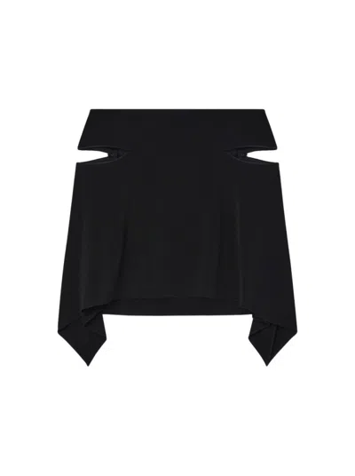 COURRÈGES COURRÈGES ZIPPED CUT OUT MINI SKIRT BLACK