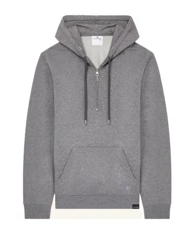 Courrèges Zipped Fleece Hoodie In Gray