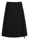 Courrèges Zipped Heritage Crepe Midi Skirt In Multi