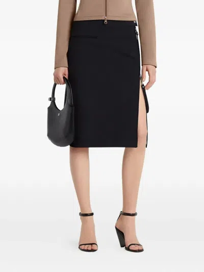 Courrèges Zipped "heritage" Crepe Skirt In Black