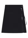 Courrèges Zipped Heritage Crepe Skirt Clothing In Black