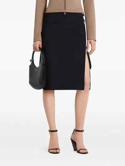 Courrèges Courregès Zipped "heritage" Crepe Skirt In Black