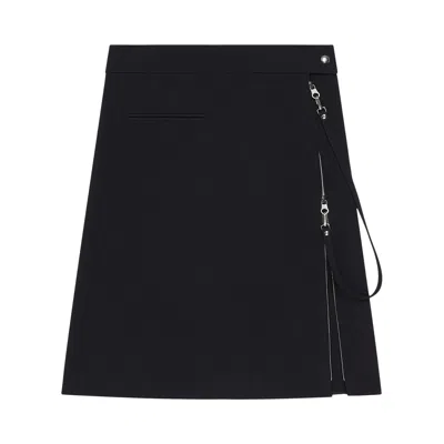Pre-owned Courrèges Zipped Heritage Crepe Skirt 'black' | Women's Size 38