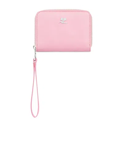 Courrèges Zipped Leather Compact Wallet