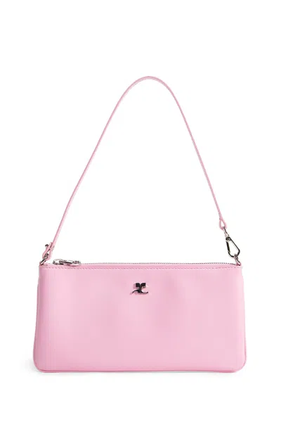 Courrèges Zipped Leather Pouch In Pink