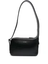 Courrèges Zipped Leather Shoulder Bag In Black