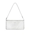 Courrèges Rectangular Zipped Pouch In Crinkled Silver Leather In Silver