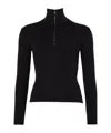 Courrèges Zipped Mockneck Sweater In Black