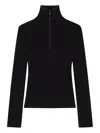Courrèges Zipped Mockneck Sweater In Black
