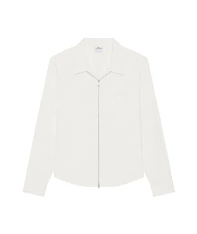 COURRÈGES COURRÈGES LOGO EMBROIDERED ZIPPED POPLIN SHIRT