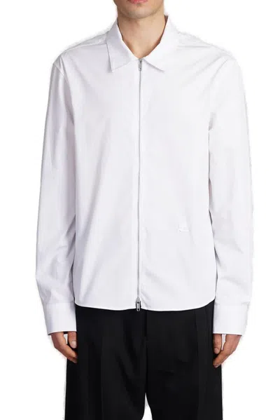 Courrèges Zipped Poplin Shirt In White