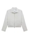 Courrèges Zipped Retro Twill Bomber Jacket In Gray