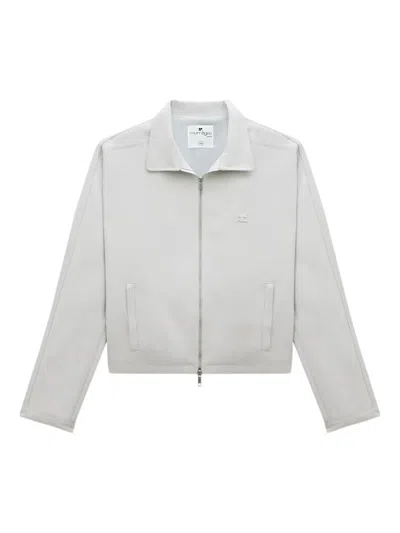 Courrèges Zipped Retro Twill Bomber Jacket In Gray