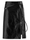 Courrèges Zipped Vinyl Skirt In Black