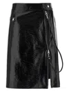 Courrèges Zipped Vinyl Skirt In Black