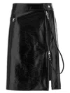 Courrèges Zipped Vinyl Skirt In Black