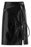 Courrèges Zipped Vinyl Skirt In Black