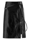 Courrèges Zipped Vinyl Skirt In Black