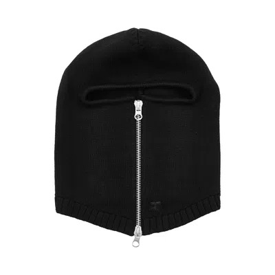 Pre-owned Courrèges Zipped Wool Balacava 'black' | Men's Size Onesize